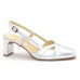 Slingback 21633 Couro Prata