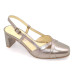 Slingback  21633 Couro Prata Velho