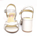 Feito Pra Você * Sandália 23620 Premium Couro Off White e Prata Velho