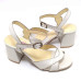 Feito Pra Você * Sandália 23620 Premium Couro Off White e Prata Velho