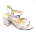 Feito Pra Você * Sandália 23620 Premium Couro Off White e Prata Velho