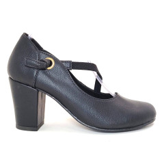 Sapato 23604 em couro Preto