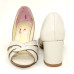 Feito Pra Você * Peep Toe Premium 24614 Off White com Prata Velho