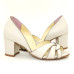 Feito Pra Você * Peep Toe Premium 24614 Off White com Prata Velho