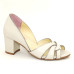 Feito Pra Você * Peep Toe Premium 24614 Off White com Prata Velho