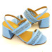 Sandalia 25619 Couro Azul