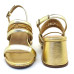 Sandalia 25620 Couro Metalizado Ouro