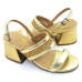 Sandalia 25620 Couro Metalizado Ouro