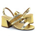 Sandalia 25620 Couro Metalizado Ouro