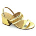 Sandalia 25620 Couro Metalizado Ouro