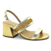 Sandalia 25620 Couro Metalizado Ouro