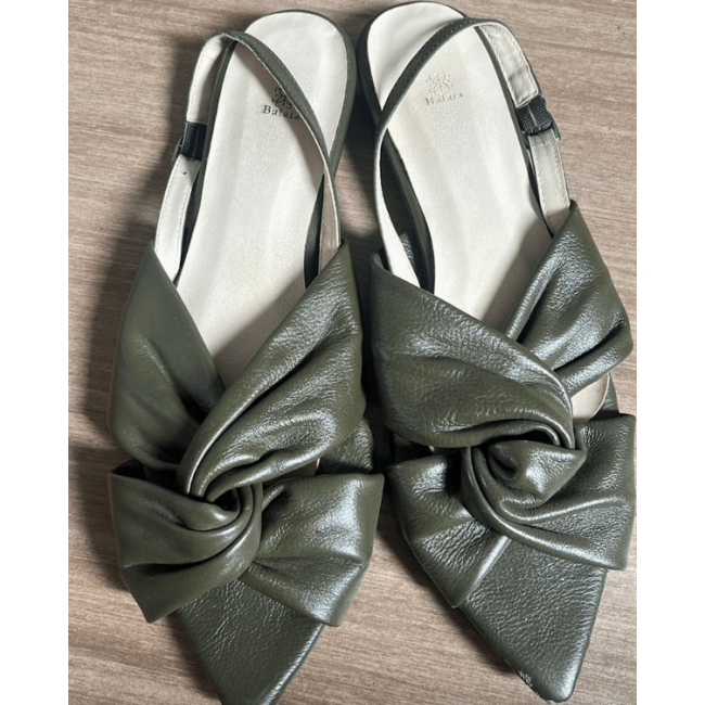 Fatto Per Me * Flat Sandália bico folha