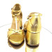 Sandália 24609 Couro Metalizada Ouro