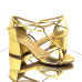 Sandália 24609 Couro Metalizada Ouro