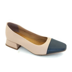 Fatto Per Me * Scarpin Bico Quadrado Bicolor